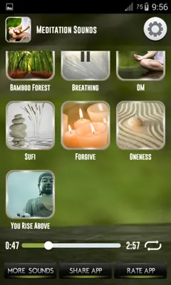 Meditation Sounds android App screenshot 1